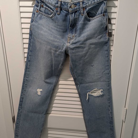 70s Straight Leg Jeans - Destroyed Sunfaded Indigo by Re/Done - Picture 3 of 6